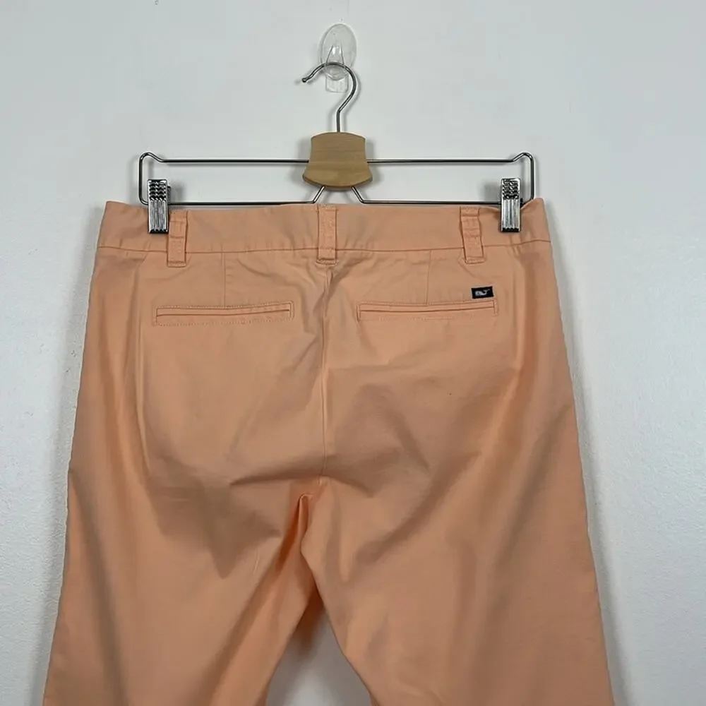 Vineyard Vine Womens 10 Orange Bermuda Shorts 4 Pockets Casual Relaxed Pant - Picture 7 of 9